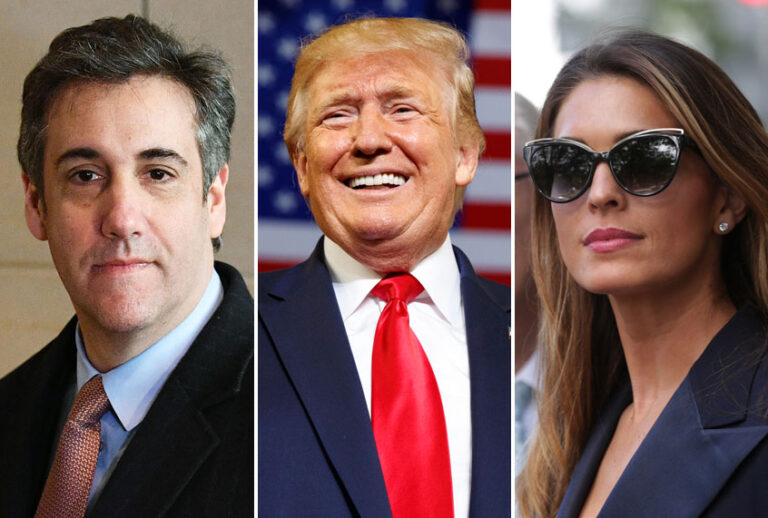 Michael Cohen; Donald Trump; Hope Hicks (AP/Getty)