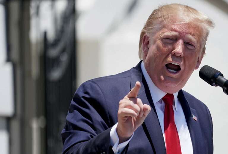 President Donald Trump takes questions from reporters during his 'Made In America' product showcase at the White House July 15, 2019 in Washington, DC. (Getty/Chip Somodevilla)