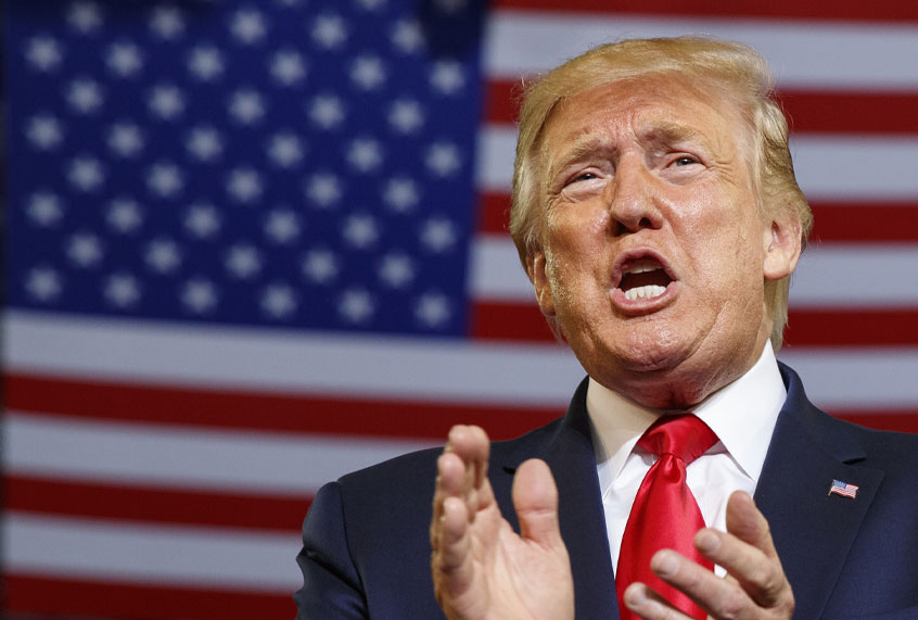 President Donald Trump arrives at a campaign rally at Williams Arena in Greenville, N.C., Wednesday, July 17, 2019. (AP/Carolyn Kaster)