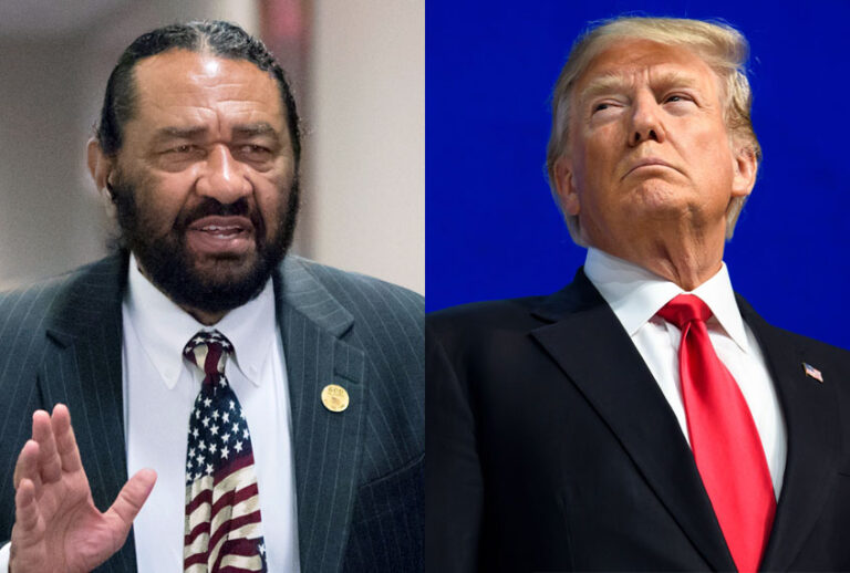 Rep. Al Green (D-TX); President Donald Trump (AP/J. Scott Applewhite/Getty/Fabrice Coffrini)