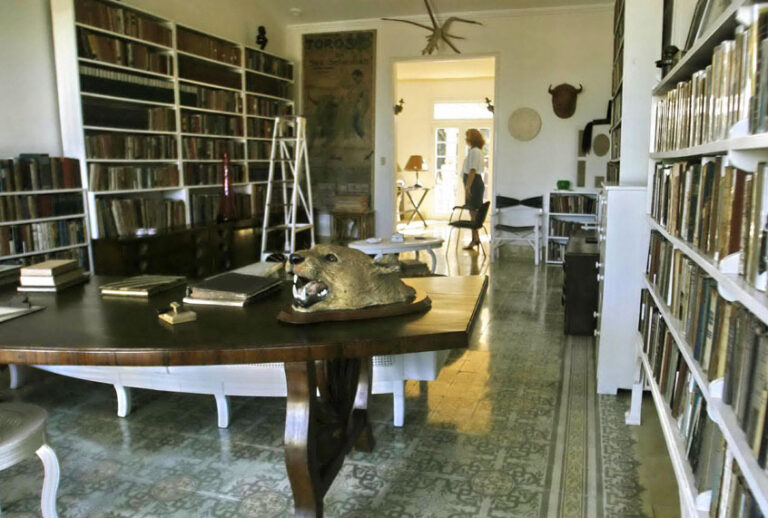 The study of the Finca Vigia colonial residence, 21 km from Havana, where US writer Ernest Hemingway lived for 21 years, as seen 15 January, 2007. (STR/AFP/Getty Images)