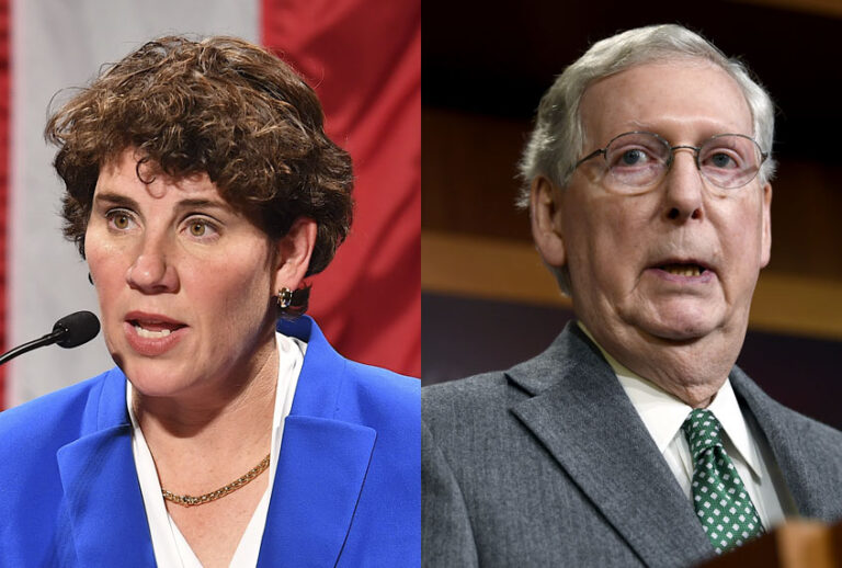 Amy McGrath; Mitch McConnell (Getty/Jason Davis/AP/Susan Walsh)