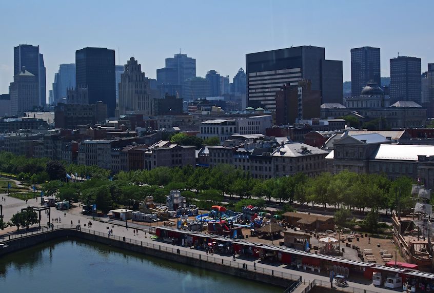 Skyline of Montreal, Canada, as seen from the Grande Roue De Montreal ferris wheel in the Old Port on July 2, 2018. (Photo by EVA HAMBACH / AFP)        (Photo credit should read EVA HAMBACH/AFP/Getty Images) (Eva Hambach/Getty Images)