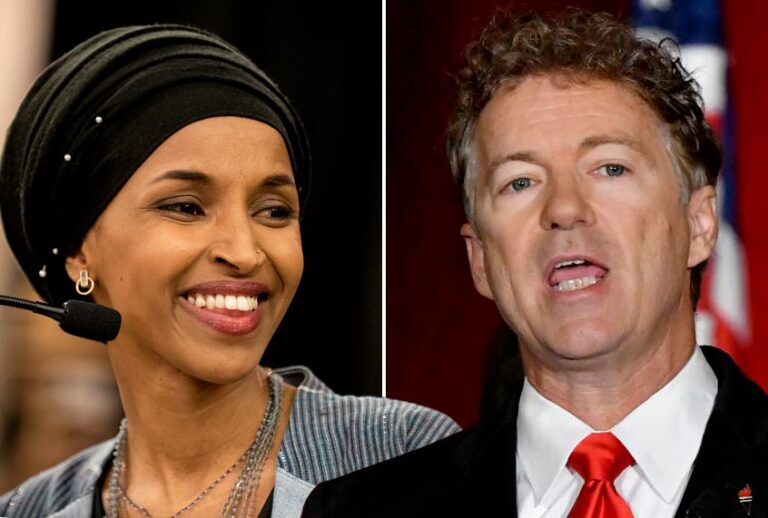 Rep. Ilhan Omar (D-MN); Sen. Rand Paul (R-KY) (Getty/AP)