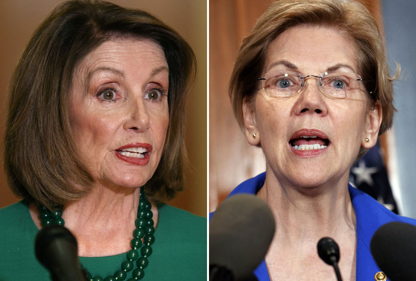 Nancy Pelosi; Elizabeth Warren (AP/Jacquelyn Martin)