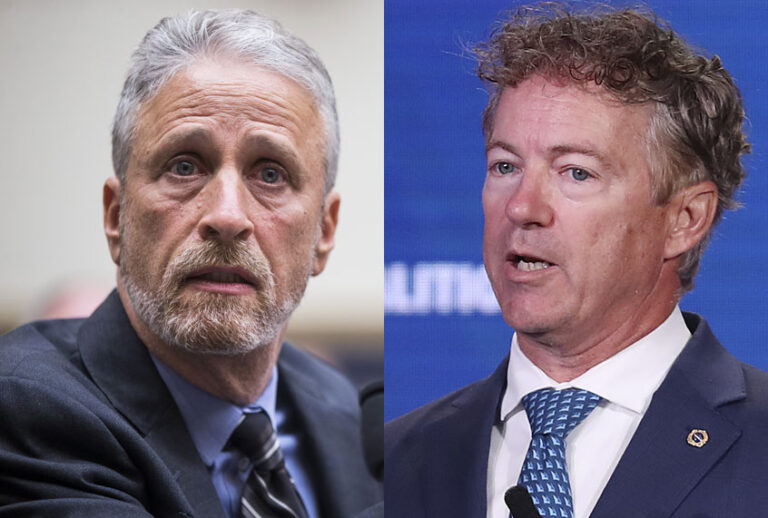 Jon Stewart; Sen. Rand Paul (R-KY) (Getty/Zach Gibson/Chip Somodevilla)