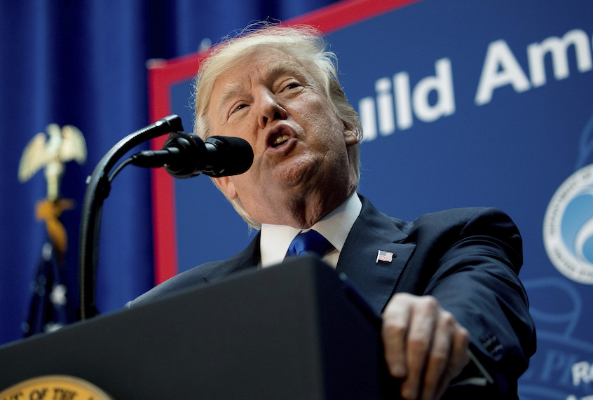 President Donald Trump speaks about infrastructure at the Department of Transportation, Friday, June 9, 2017, in Washington. (AP Photo/Andrew Harnik) (AP Photo/Andrew Harnik)