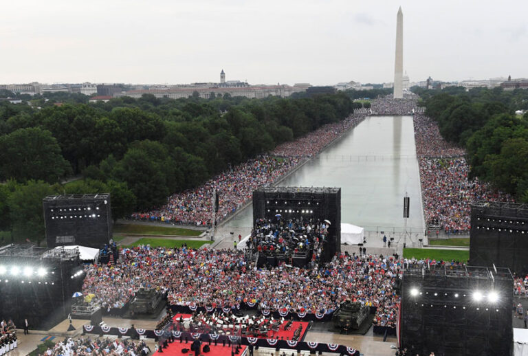 President Donald Trump speaks during the "Salute to America" Fourth of July event at the Lincoln Memorial in Washington, DC, July 4, 2019. (Getty/Susan Walsh)