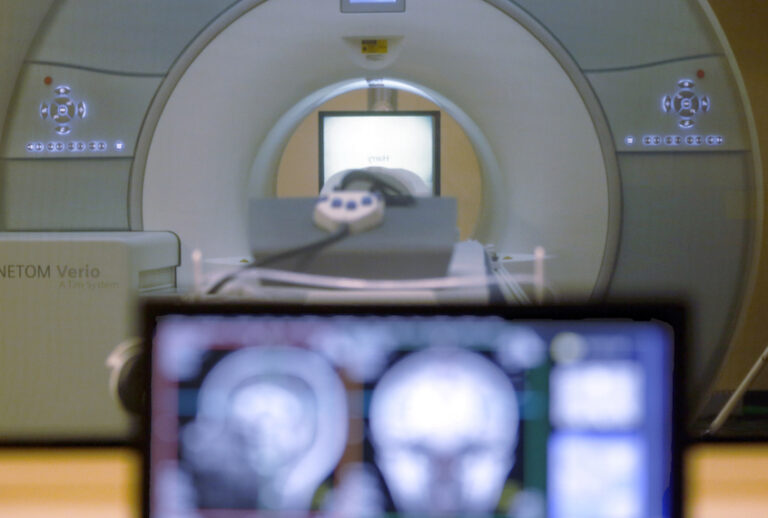 A brain-scanning MRI machine at Carnegie Mellon University in Pittsburgh. (AP Photo/Keith Srakocic, File)