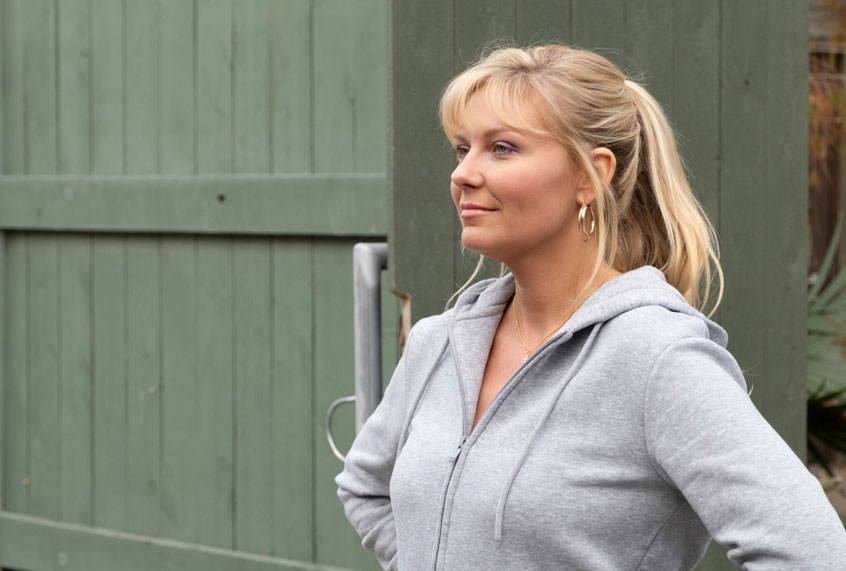 Kirsten Dunst as Krystal Stubbs in "On Becoming a God in Central Florida" (Patti Perret/Sony/Showtime)