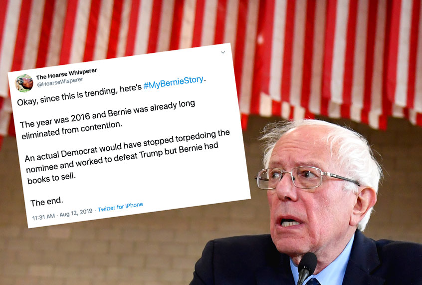 Bernie Sanders (Getty/Ethan Miller/Twitter/HoarseWhisperer)