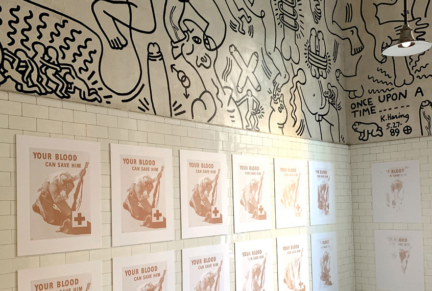 Installation view, Keith Haring Bathroom, The Center, New York, NY (2019) (Jordan Eagles)