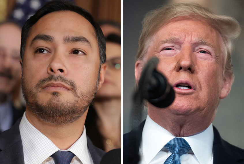 Rep. Joaquin Castro (D-TX); President Donald Trump (Getty/Chip Somodevilla/Saul Loeb)