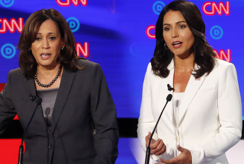Presidential hopefuls Sen. Kamala Harris (D-CA) and Rep. Tulsi Gabbard (D-HI) (AP/Salon)