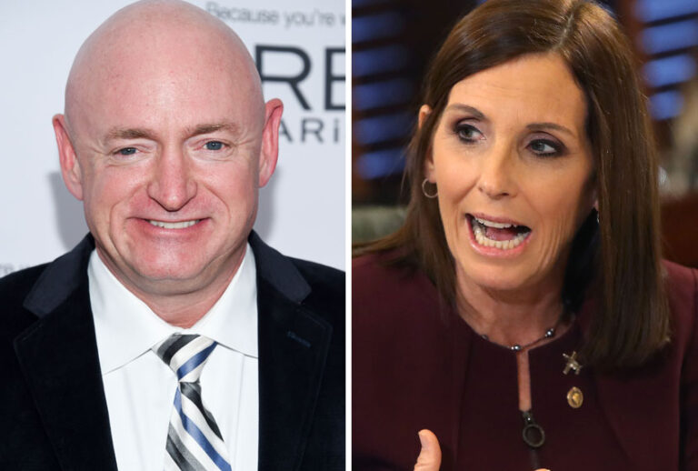 Mark Kelly; Sen. Martha McSally (R-AZ) (AP/Evan Agostini/Getty/Mark Wilson)