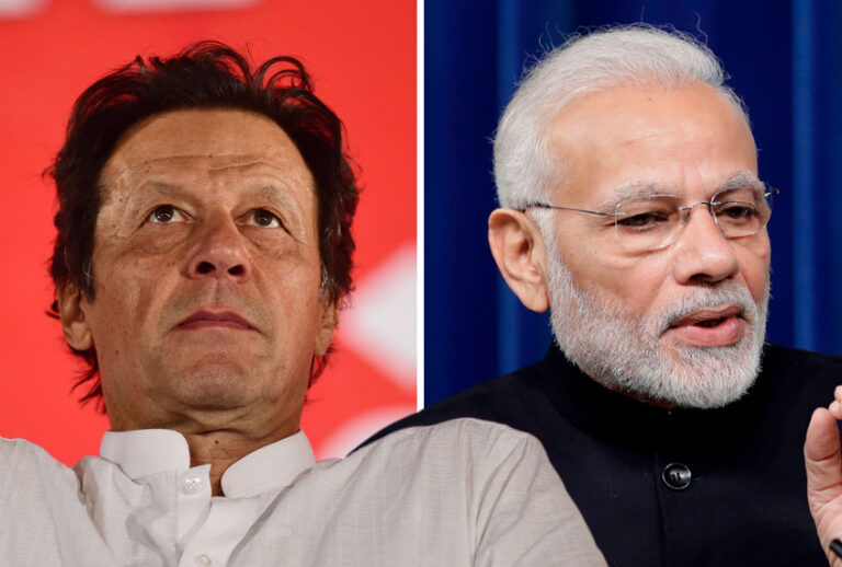 Pakistan's Prime Minister Imran Khan; India's Prime Minister Narendra Modi (Getty/Farooq Naeem/Kiyoshi Ota)