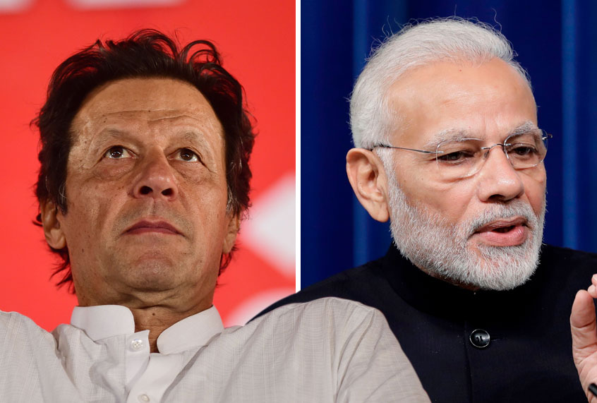 Pakistan's Prime Minister Imran Khan; India's Prime Minister Narendra Modi (Getty/Farooq Naeem/Kiyoshi Ota)