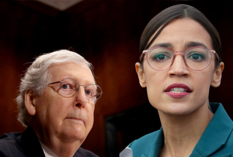 Mitch McConnell; Alexandria Ocasio-Cortez (AP/Getty)