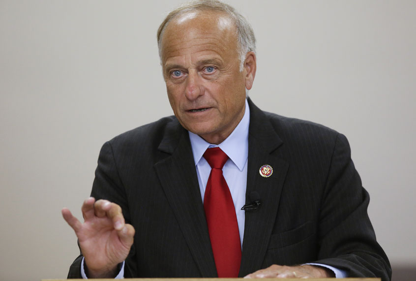 Rep. Steve King (R-IA) speaks during a town hall meeting at the Ericson Public Library on August 13, 2019 in Boone, Iowa. (Getty/Joshua Lott)
