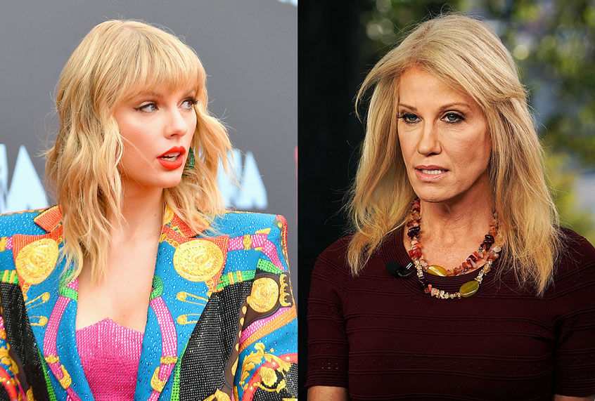 Taylor Swift; Kellyanne Conway (Getty/Dia Dipasupil/Alex Wong)
