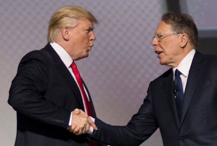 Donald Trump; Wayne LaPierre (Getty/Jim Watson)