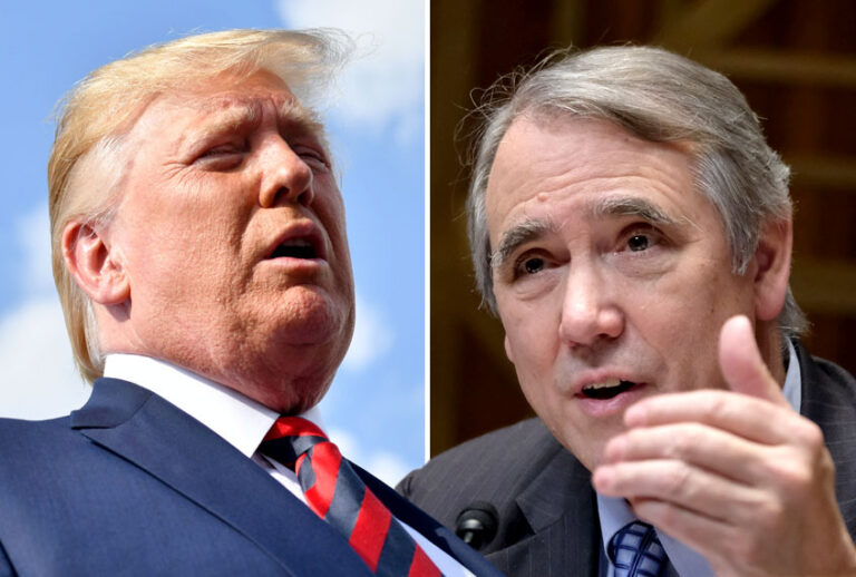 President Donald Trump; Sen. Jeff Merkley (D-OR) (Getty/Nicholas Kamm/Alex Wroblewski)