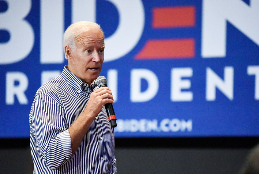 Former Vice President Joe Biden speaks, Wednesday, Aug. 28, 2019, at a town hall for his Democratic presidential campaign in Spartanburg, S.C. (AP/Meg Kinnard)
