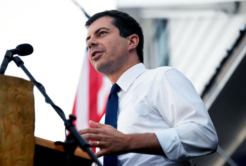 Democratic presidential candidate and South Bend, Indiana, Mayor Pete Buttigieg speaks at the Galivants Ferry Stump on Monday, Sept. 16, 2019, in Galivants Ferry, S.C. (AP Photo/Meg Kinnard)