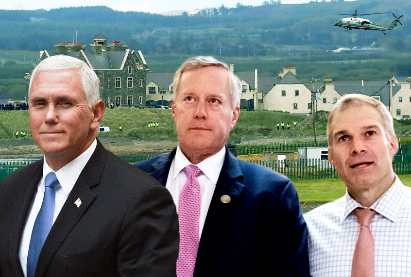Mike Pence, Mark Meadows, and Jim Jordan (AP Photo/Salon)