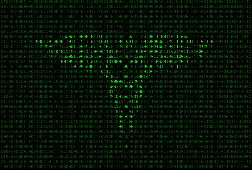 Caduceus made out of binary code (Salon)