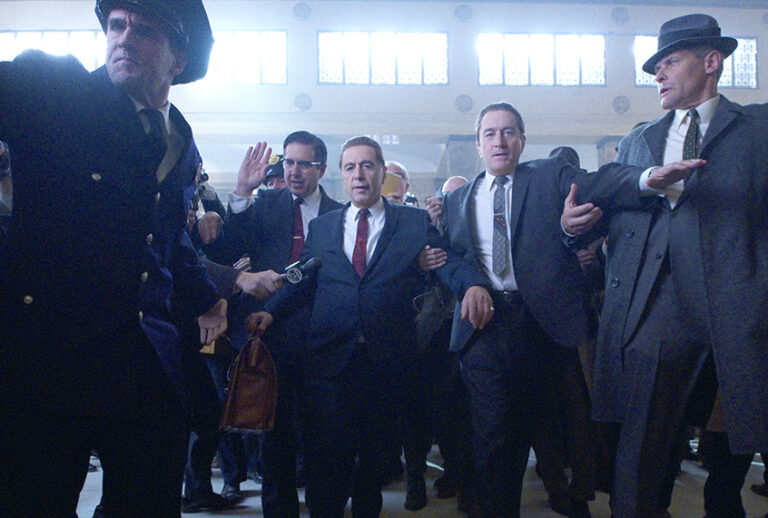 Ray Ramano (Bill Bufalino) Al Pacino (Jimmy Hoffa) and Robert De Niro (Frank Sheeran) in "The Irishman" (Netflix)