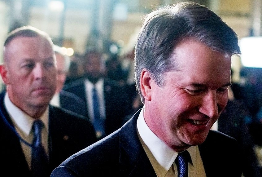 U.S. Supreme Court Justice Brett Kavanaugh arrives ahead of the State of the Union address in the chamber of the U.S. House of Representatives at the U.S. Capitol Building on February 5, 2019 in Washington, DC. President Trump's second State of the Union address was postponed one week due to the partial government shutdown. (Zach Gibson/Getty Images)
