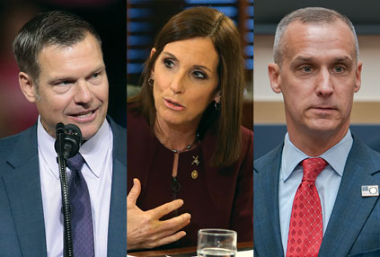 Martha McSally, Kris Kobach and Corey Lewandowski (Getty Images/Mark Wilson/Jeff Malet/Scott Olson)