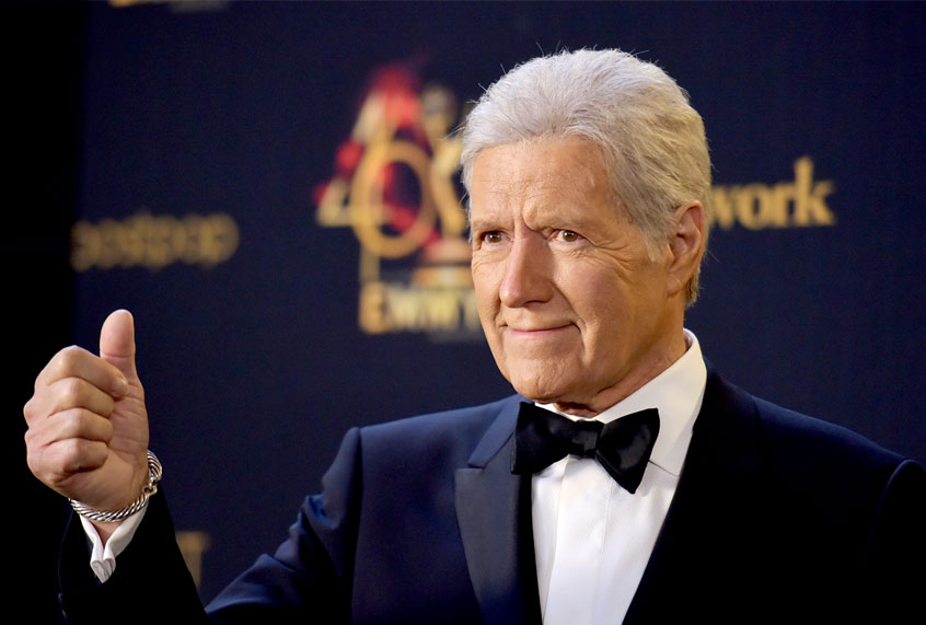 Alex Trebek poses in the press room at the 46th annual Daytime Emmy Awards at the Pasadena Civic Center on Sunday, May 5, 2019, in Pasadena, Calif. (Richard Shotwell/Invision/AP)