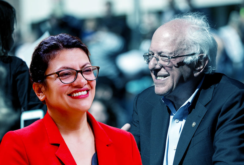 Rep. Rashida Tlaib and Democratic presidential candidate, Sen. Bernie Sanders (AP Photo/Paul Sancya/Getty Images/Scott Eisen)