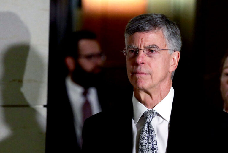 Bill Taylor, the top U.S. diplomat to Ukraine, arrives at a closed session before the House Intelligence, Foreign Affairs and Oversight committees October 22, 2019 at the U.S. Capitol in Washington, DC. Taylor was on Capitol Hill to testify to the committees for the ongoing impeachment inquiry against President Donald Trump. (Photo by Alex Wong/Getty Images)