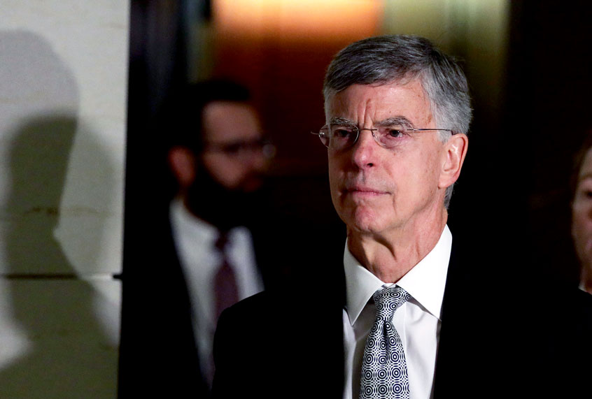 Bill Taylor, the top U.S. diplomat to Ukraine, arrives at a closed session before the House Intelligence, Foreign Affairs and Oversight committees October 22, 2019 at the U.S. Capitol in Washington, DC. Taylor was on Capitol Hill to testify to the committees for the ongoing impeachment inquiry against President Donald Trump. (Photo by Alex Wong/Getty Images)
