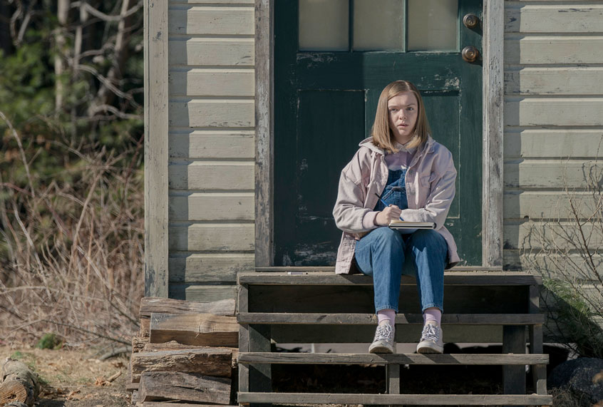 CASTLE ROCK-- "Let The River Run" - Episode 201 -- A nurse gets waylaid in Castle Rock. Joy (Elsie Fisher), shown. (Dana Starbard/Hulu)