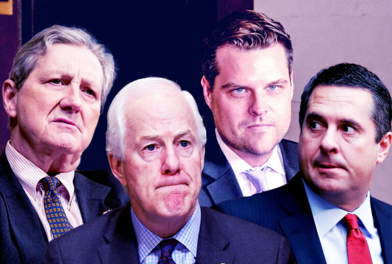 Sen. John Kennedy, Sen. John Cornyn, Rep. Matt Gaetz, and Rep. Devin Nunes (Getty Images/AP Photo/Salon)