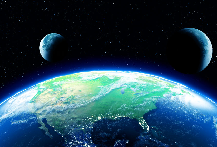 The Earth if it had two moons (Getty Images/Salon)