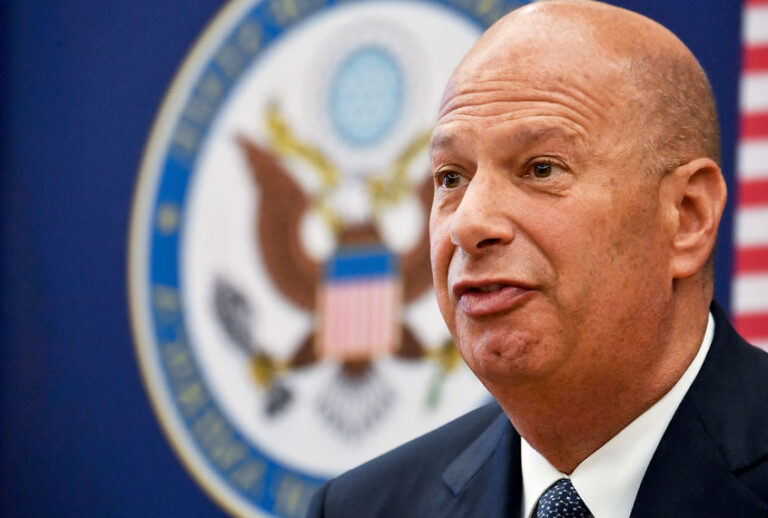 Gordon Sondland, the United States Ambassador to the European Union, adresses the media during a press conference at the US Embassy to Romania in Bucharest September 5, 2019. (DANIEL MIHAILESCU/AFP/Getty Images)