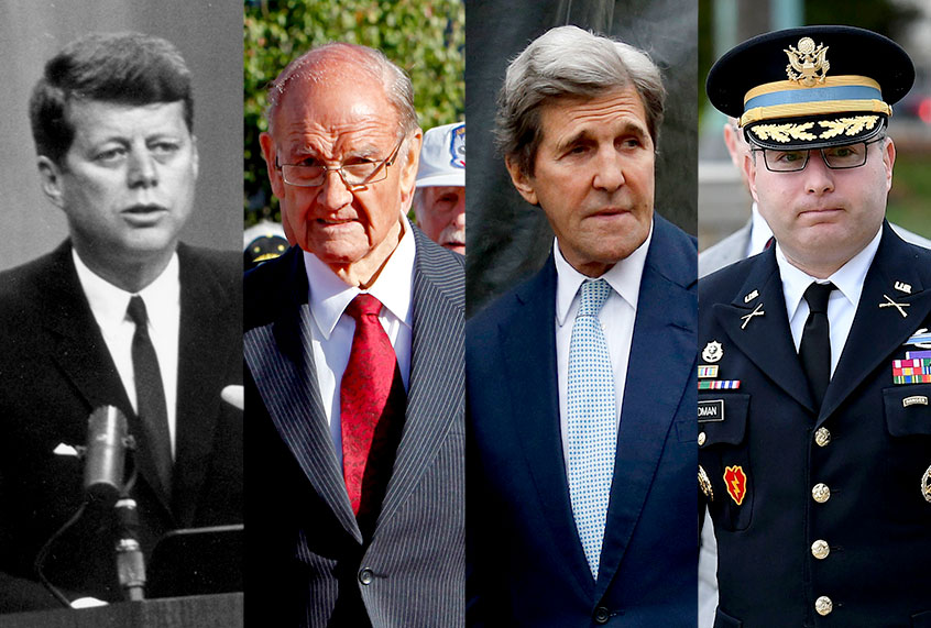 John F Kennedy, George McGovern, John Kerry, and Alexander Vindman (Getty Images/AP Photo/Salon)