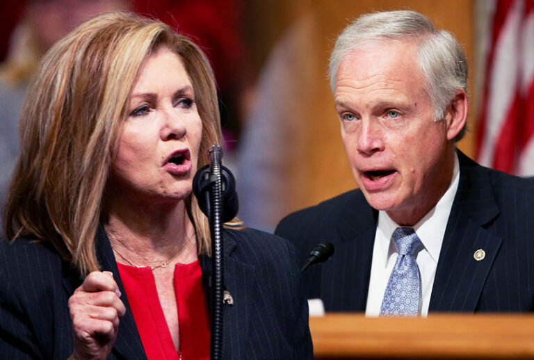 Senate Homeland Security and Governmental Affairs Committee Chairman Ron Johnson and  Rep. Marsha Blackburn (Alex Wong/Chip Somodevilla/Getty Images)