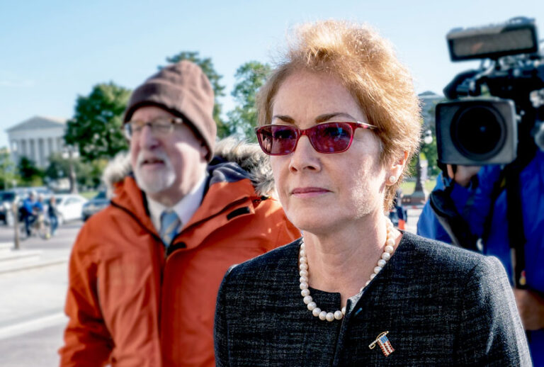 Former U.S. ambassador to Ukraine Marie Yovanovitch, arrives on Capitol Hill, Friday, Oct. 11, 2019, in Washington, as she is scheduled to testify before congressional lawmakers on Friday as part of the House impeachment inquiry into President Donald Trump. (AP Photo/J. Scott Applewhite)