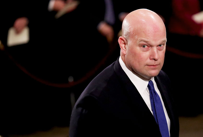 Acting U.S. Attorney General Matthew Whittaker arrives inside the U.S. Capitol Rotunda for a ceremony honoring late former U.S. President George H. W. Bush at the U.S Capitol Rotunda on December 03, 2018 in Washington, DC. A WWII combat veteran, Bush served as a member of Congress from Texas, ambassador to the United Nations, director of the CIA, vice president and 41st president of the United States. A state funeral for Bush will be held in Washington over the next three days, beginning with him lying in state in the U.S. Capitol Rotunda until Wednesday morning. (Photo by (Jonathan Ernst - Pool/Getty Images)