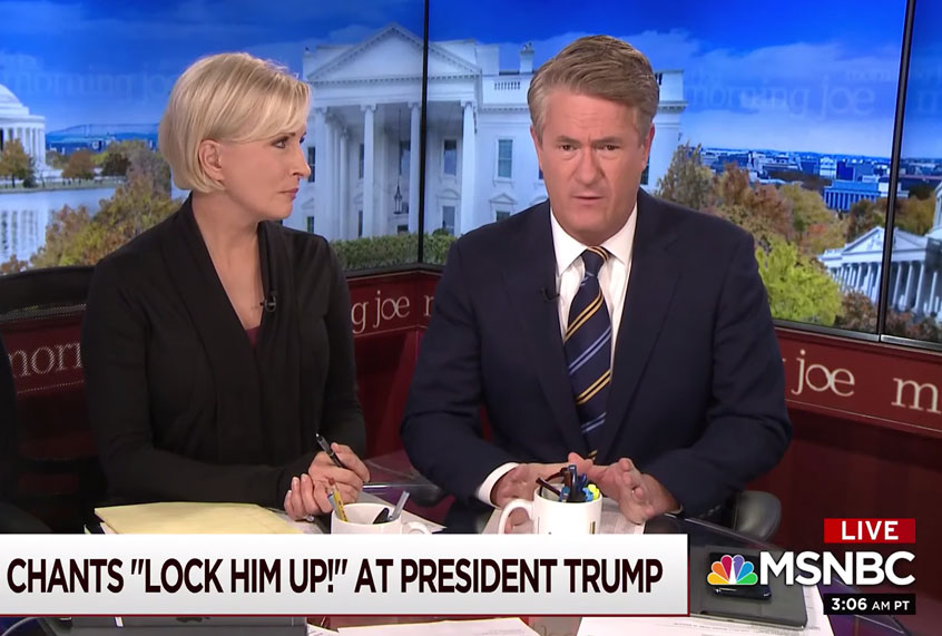 Joe Scarborough and Mika Brzezinski on the October 28, 2019 airing of 'Morning Joe' (MSNBC)