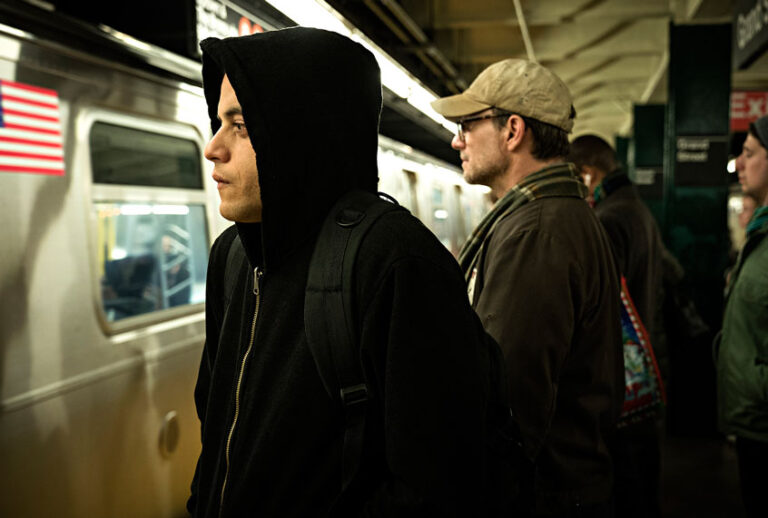 MR. ROBOT -- "Unauthorized" Episode 401 -- Pictured: (l-r) Rami Malek as Elliot Alderson, Christian Slater as Mr. Robot (Elizabeth Fisher/USA Network)