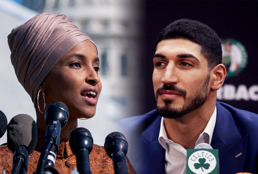 Rep. Ilhan Omar and Boston Celtics center Enes Kanter (AP Photo/J. Scott Applewhite/Elise Amendola)