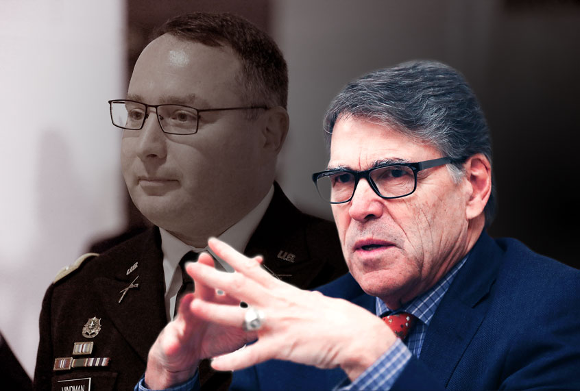 U.S. Energy Secretary Rick Perry and Army Lieutenant Colonel Alexander Vindman (AP Photo/Kamran Jebreili/Alex Wong/Getty Images/Salon)