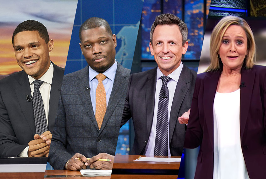 Trevor Noah, Michael Che, Samantha Bee and Seth Meyers (Comedy Central/TBS/NBC)